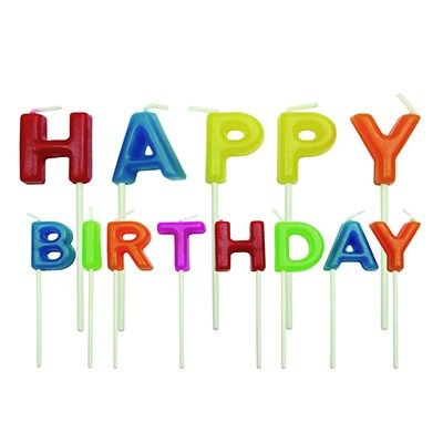 PME Happy Birthday Cake Candles Set - 13 Pieces - Multicolour