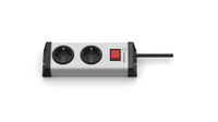 EHMANN 0201x00022301 Universele stekkerdoos met schakelaar, 2-voudig, 1,5 m voedingskabel