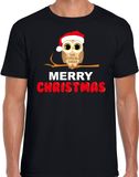 Bellatio Decorations Christmas uil t-shirt - heren - zwart XL