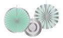 Folat 66958 Honeycombs Waaier Mint/Zilver - 3 stuks