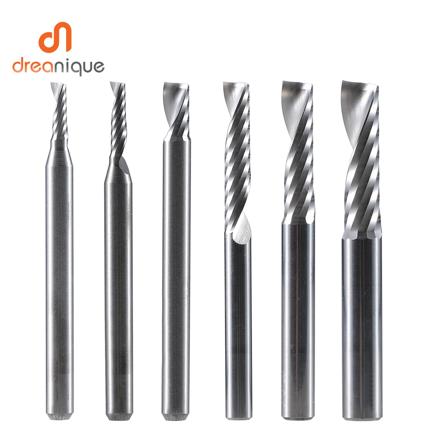1st AAAAA Single Flute Spiral End Mill 3.175mm Shank Aluminum Milling CNC 3D Engraving Carving Bit