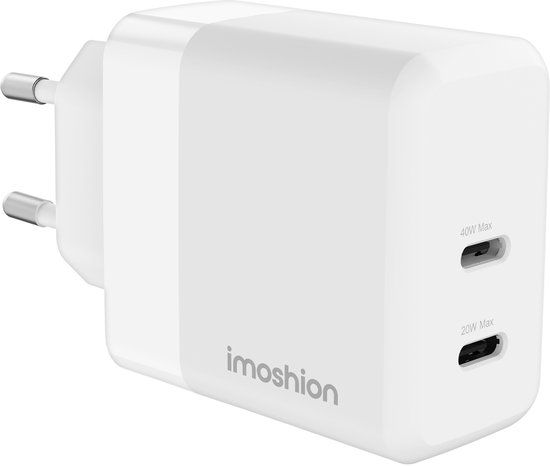 imoshion 2x USB-C Adapter 40W Snellader Wit