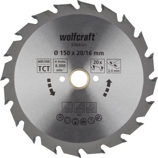 Wolfcraft Cirkelzaagblad 150x20mm - 20 Tanden