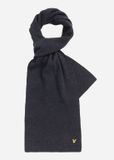 Lyle & Scott Lambswool ribbed scarf - dark navy marl