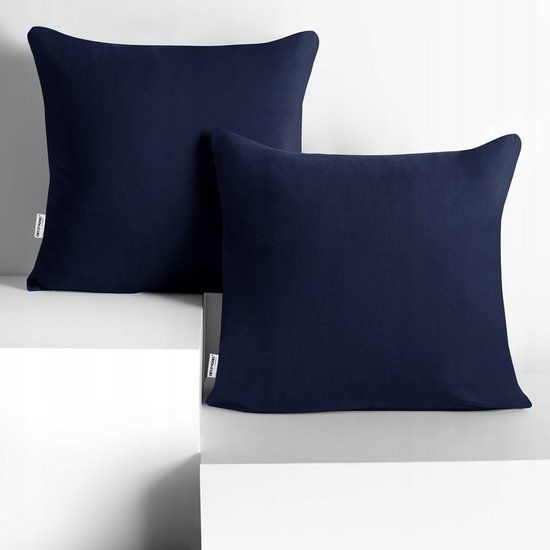 DecoKing Amber Kussensloop Decoratief Marineblauw Jersey 80x80