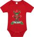 Bellatio Decorations Kerst baby rompertje - rood - rendiertje - free hugs - Kerst cadeau 80