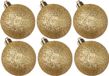 Cosy&Trendy Billiet - Vanlaere 6x stuks kunststof glitter kerstballen goud 6 cm