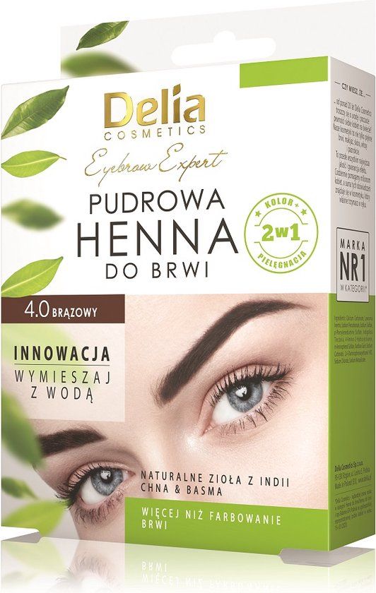 Delia Cosmetics Wenkbrauw Expert poeder henna 4.0 Bruin 4g