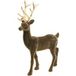 Florists Products Weihnachtsmann Winterzauber Deko-Hirsch 46cm beflockt in Braun mit goldenem