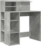 vidaXL Bureau Beton Grijs Bewerkt Hout 90 x 48 x 101,5 cm