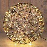 Anna's Collection Verlichte kerstbal - 3D - D25 cm - 300 led lampjes - warm wit - metaal