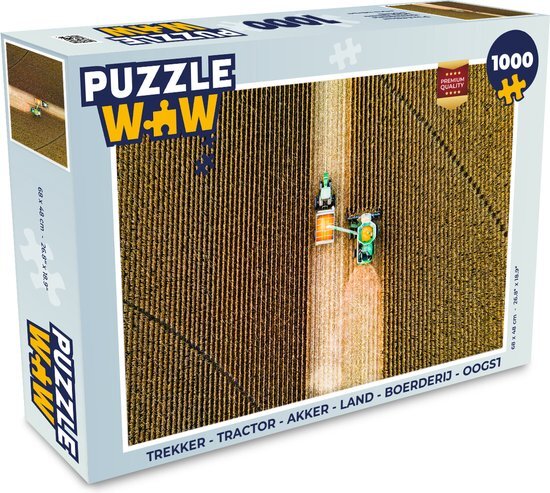 MuchoWow Puzzel Trekker - Tractor - Akker - Land - Boerderij - Oogst - Legpuzzel - Puzzel 1000 stukjes volwassenen - Sinterklaas cadeautjes - Sinterklaas voor grote kinderen