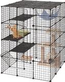 VEVOR Kattenkooi, 4 Verdiepingen Tellende Kattenren, 104,1 X 104,1 X 139,7 cm, Zwart
