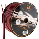 Luidsprekerkabel SeKi Luidsprekerkabel 2 x 0,75 mm² - 100 m - rood/zwart - CCA - audiokabel