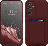 kwmobile telefoonhoesje geschikt voor Samsung Galaxy A54 5G - Hoesje met pasjeshouder - TPU case in wijnrood
