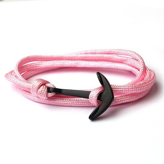 LGT JWLS Anker armband Roze polyester koord