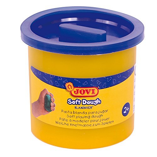 Jovi - Zachte plasticine, Soft Dough BLANDIVER, doos met 5 potten van 110 g, kleur blauw, ideaal voor initiatie in de wereld van het modelleren (45005)