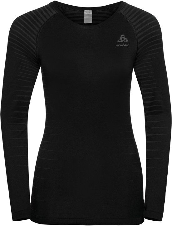 ODLO Suw Top Crew Neck L/S Performance Light Sportshirt Dames - Black - 7613361395215