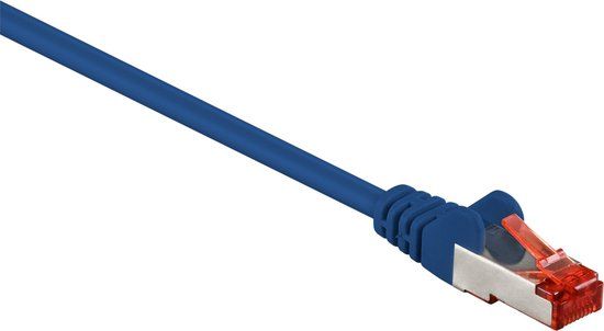 Goobay S/FTP CAT6 Gigabit netwerkkabel / blauw - LSZH - 0,15 meter