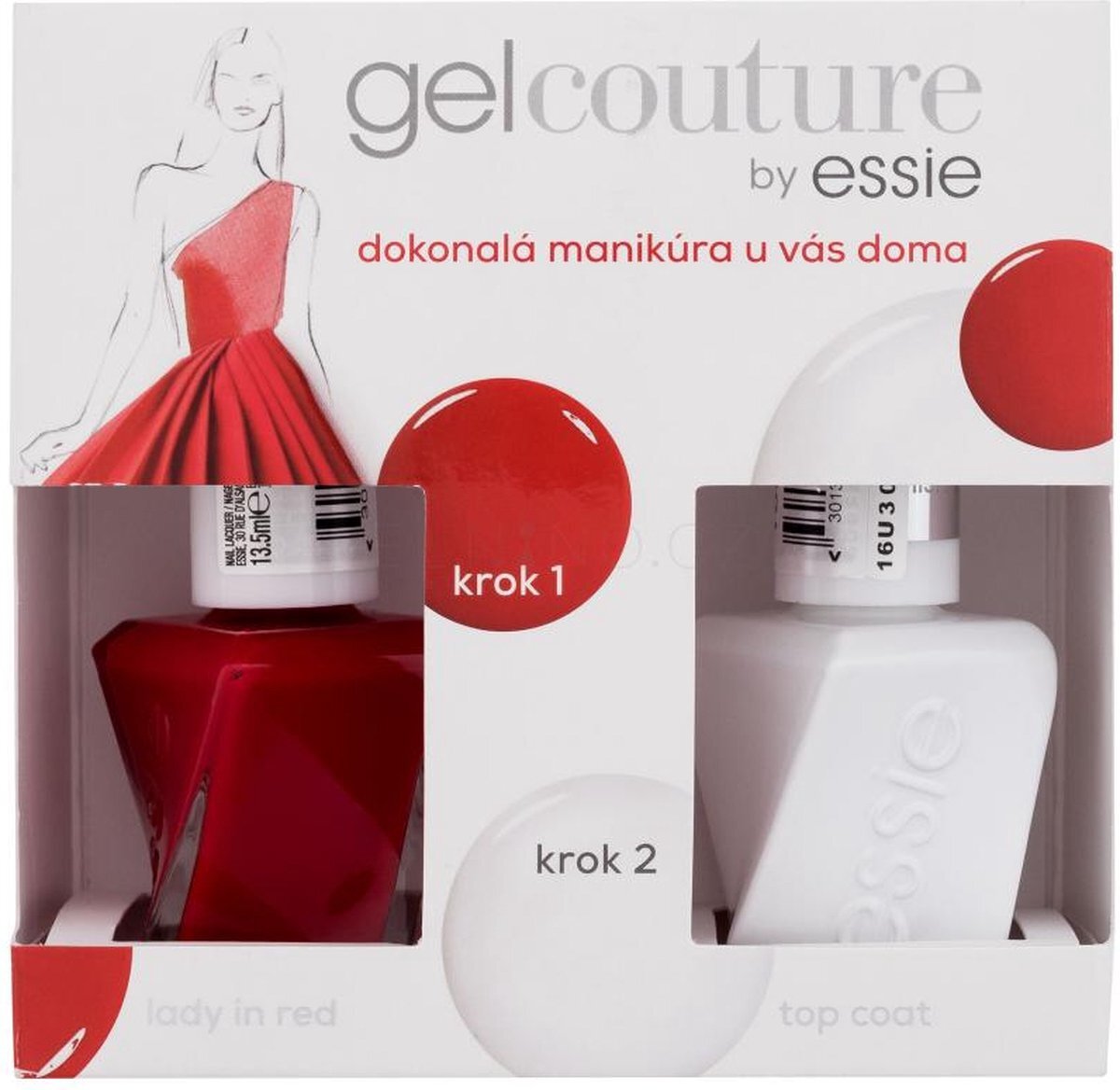 Essie Gel Couture Duoset Nagellak - Lady In Red - Top Coat