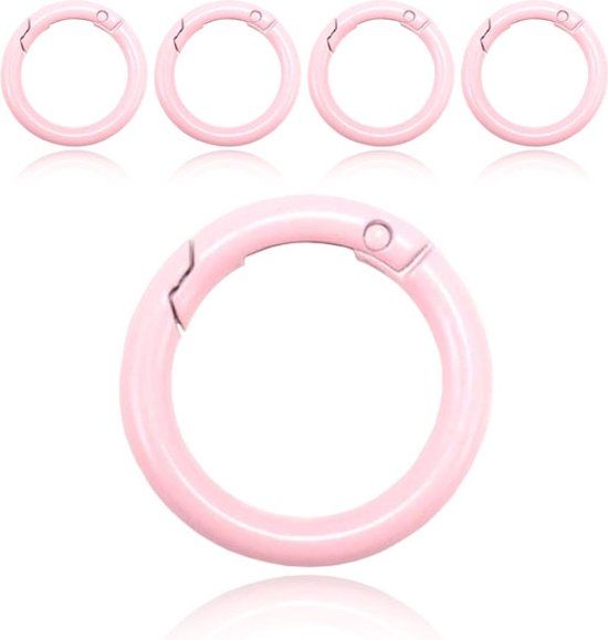LGT JWLS Lookinggoodtoday Set van 5 Boho Karabijnhaken - Roze