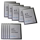 TUKA-i-AKUT [10x] A1 Infoframe Magneetlijst met Zelfklevende Achterkant, Gemakkelijk Uitwisselbaare Magnetische Wissellijst voor Wanden en Deuren, Informatielijst Set van 10, Zwart, TKD8400-A1-10x