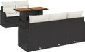 vidaXL Tuinbank - Set - 6 - st - Zwart - Poly - rattan