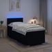 Maison Exclusive Lit à lattes avec sommier intégré, matelas et éclairage LED, couleur noire, dimensions 90 x 200 cm, revêtement en tissu
