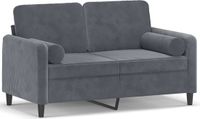 vidaXL Tweezitsbank met sierkussens 120 cm fluweel donkergrijs