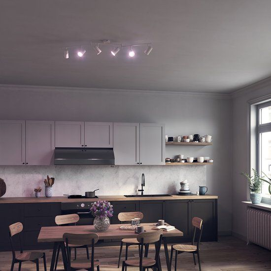 HOFTRONIC Smart LED Plafondlamp Riga 6 Spots Wit GU10 RGBWW Dimbaar Draaibaar