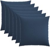 vidaXL - Kussensloop - 6 st - HEERLEN - Blauw - 55 x 55 cm - Stof