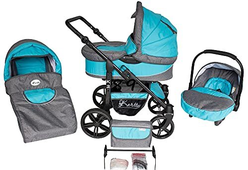 Lux4Kids Ocean Storm 89 3-in-1 kinderwagen 3-in-1 2-in-1 autostoel luiertas Kebubu van Ocean Storm 89 3-in-1 met babyzitje