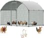 VEVOR Poulailler 3x2x2 m, Enclos de promenade avec auvent, Poulailler avec double toit et serrure de sécurité, Clapier et enclos pour lapins, Habitat pour volailles pour le jardin ou la ferme