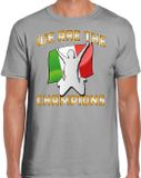 Bellatio Decorations Verkleed shirt voor heren - Italië - grijs - voetbal supporter - themafeest L