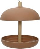 Decoris Vogel voedersilo hangend - cognac bruin - bamboe - 21 x 25 cm