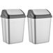 Merkloos / Sans marque Bahama Warenvertriebs Gmbh 2x stuks zilver/zwarte afvalemmers/vuilnisbakken met deksel 10 liter