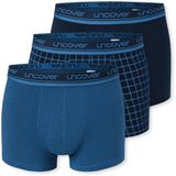 Uncover by Schiesser Schiesser Uncover by Schiesser 3 Pack Shorts Heren Onderbroek - Blauw - UNCOVER Cotton
