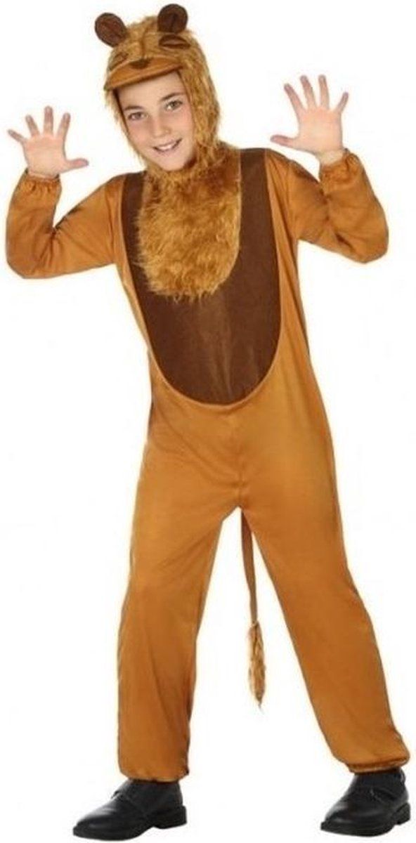 Fiesta carnavales Dierenpak leeuw onesie verkleedset/kostuum voor kinderen - carnavalskleding - voordelig geprijsd 128 (7-9 jaar)