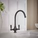 Hudson Reed Elizabeth Mélangeur Cuisine Rétro – Design Noir Mat