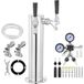 YUDO Tour À Bière Inox Double Tirage, Kit De Conversion Avec Régulateur W21.8 Et Coupleur A, Plateau Anti-goutte Pour Fûts, Idéal Fêtes Et Maison.