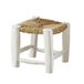 Home Maison Marokkaanse kruk, wit, 20 cm, ruw laurierhout, 20 x 20 x 20 cm