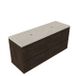 Saniclass Holz Pure Badkamermeubelset - 140x45x63cm - Travertine natuurstenen topblad - zonder kraangat - 4 lades - mat eiken charcoal