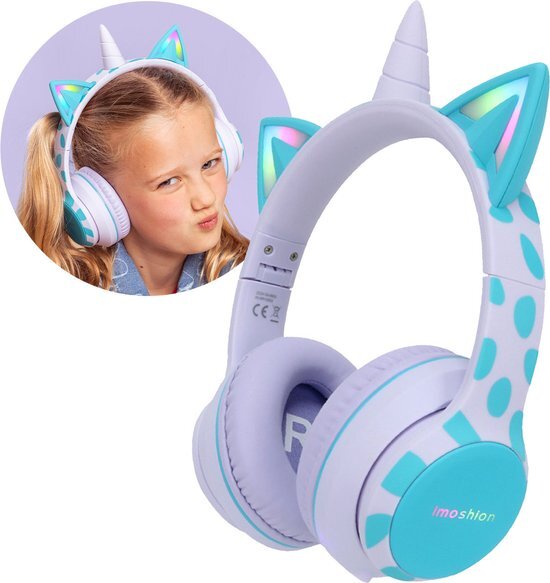 iMoshion Kinderkoptelefoon met verlichte Unicorn-oortjes