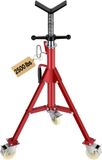 VEVOR Onderstelbok V-Kop Kriksteun 54 cm Assteun Gemaakt Van Staal met 71-131 cm Verstelbare Structuur, 400 Kg Gewichtscapaciteit, Opklapbare Poten, Zwenkwielen voor Mobiliteit En Verbrede Voetzolen