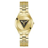 Guess TRI Plaque roestvrij stalen dameshorloge, Goud, Klassiek