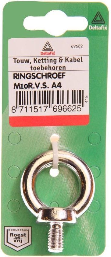 Deltafix Ringschroef M10 RVS A4