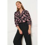 LOLALIZA viscose gebloemde blouse - zwart