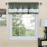 Zachte Achim Home Decor Live, Love Laugh Volant Raamgordijnen - Groen