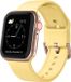By Qubix - Soft siliconen bandje met gespsluiting - Geel - Geschikt voor Apple Watch 38mm / 40mm / 41mm / 42mm