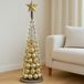 Mendler Deko-Baum HWC-O91, kerstboom, decoratiestuk voor de kerstboom, metalen kerstversiering, 115 cm, zilverkleurig